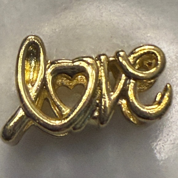 Authentic Pandora Love Script Gold Plated Charm - Picture 4 of 5